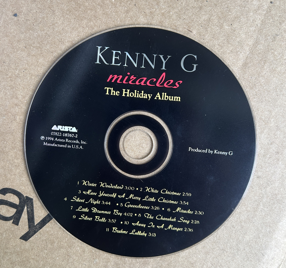 Miracles: The Holiday Album by Kenny G (CD, Oct-1995, Arista) *No Case*